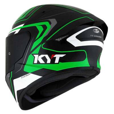 KYT TT-COURSE KASK OVERTECH SİYAH/YEŞİL - 6